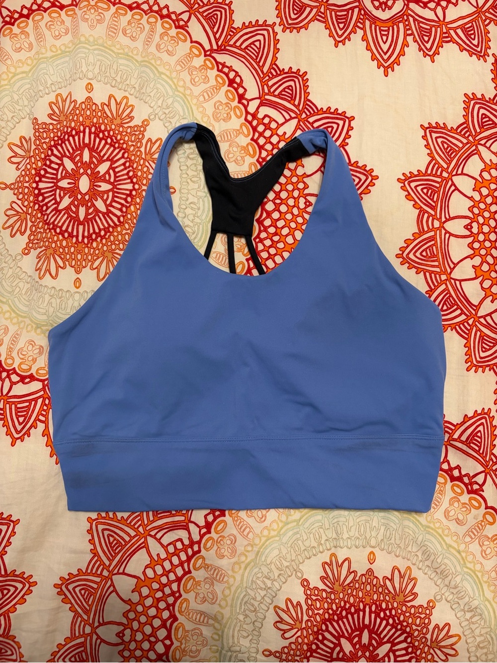 Blue Racerback longline Sports Bra